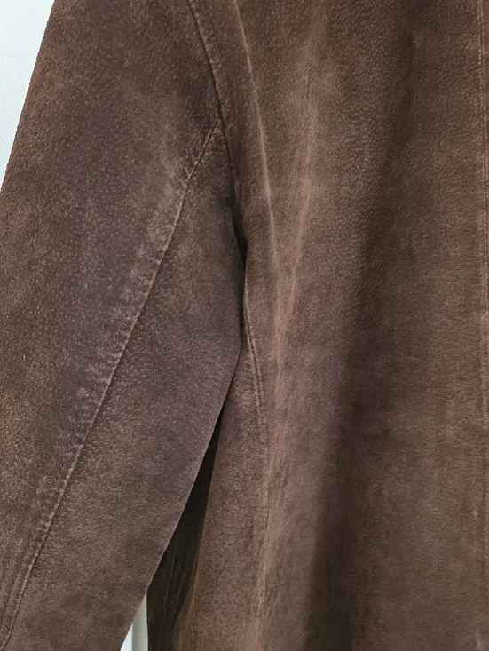 Style & Co. Women's Brown Suede Button-Front Pea Coat - Picture 11 of 14